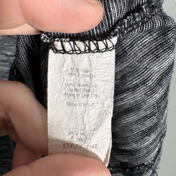 W5 Women's Gray Marled Boho Trim Sleeveless Top - Size Medium - Tribal Geometric - Picture 6 of 7